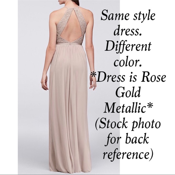David's Bridal Dresses Davids Bridal Rose Gold Metallic Dress